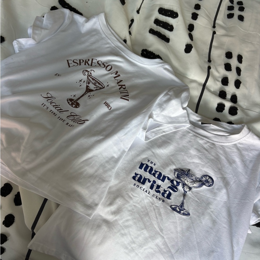 Espresso Martini and Margarita T-Shirts - White
